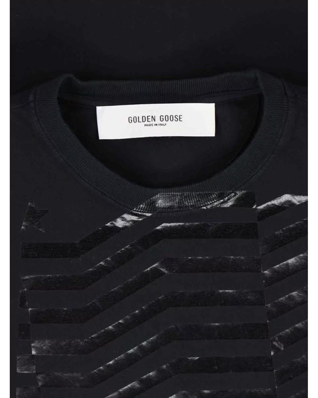 Golden Goose Deluxe Brand Black Printed Cotton T-Shirt for men