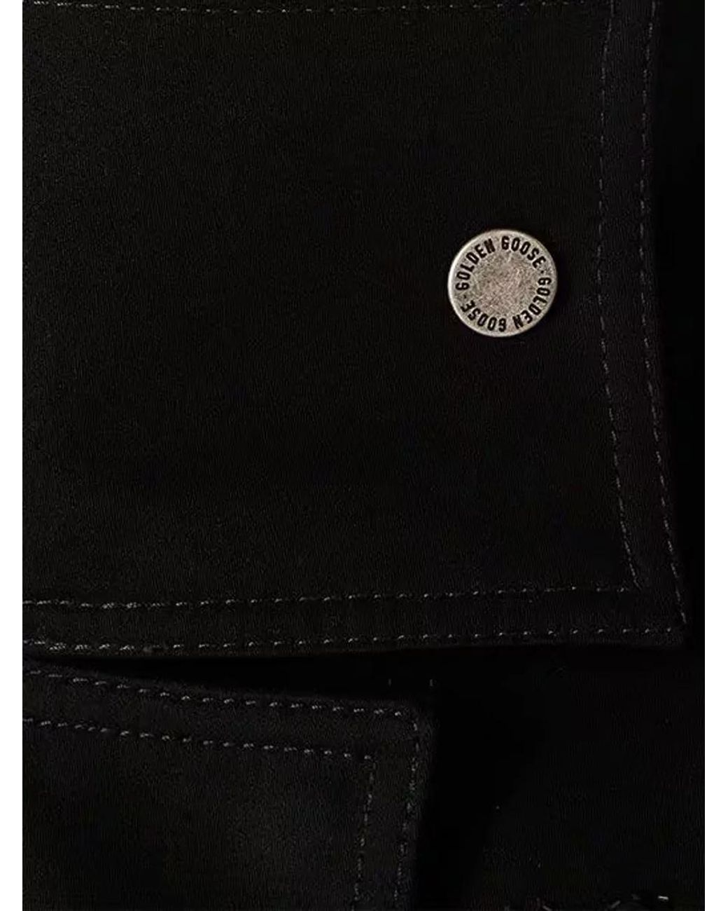 Golden Goose Deluxe Brand Black Embellished Floral-Embroidered Oversized Cropped Jacket