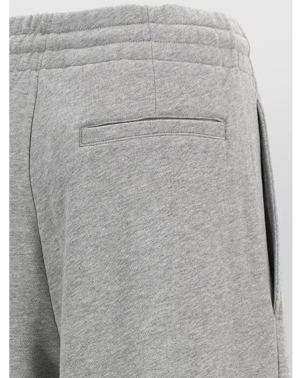Dries Van Noten Gray Cotton Melange Mid-Rise Wide-Leg Lounge Pants