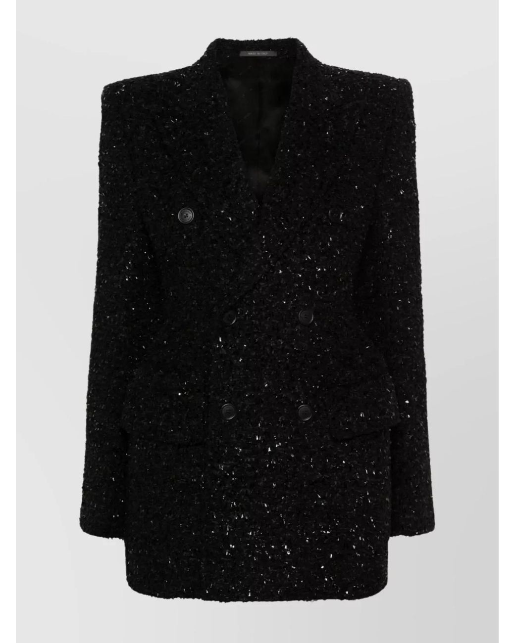 Balenciaga Black Bouclé Oversized Double-Breasted Blazer