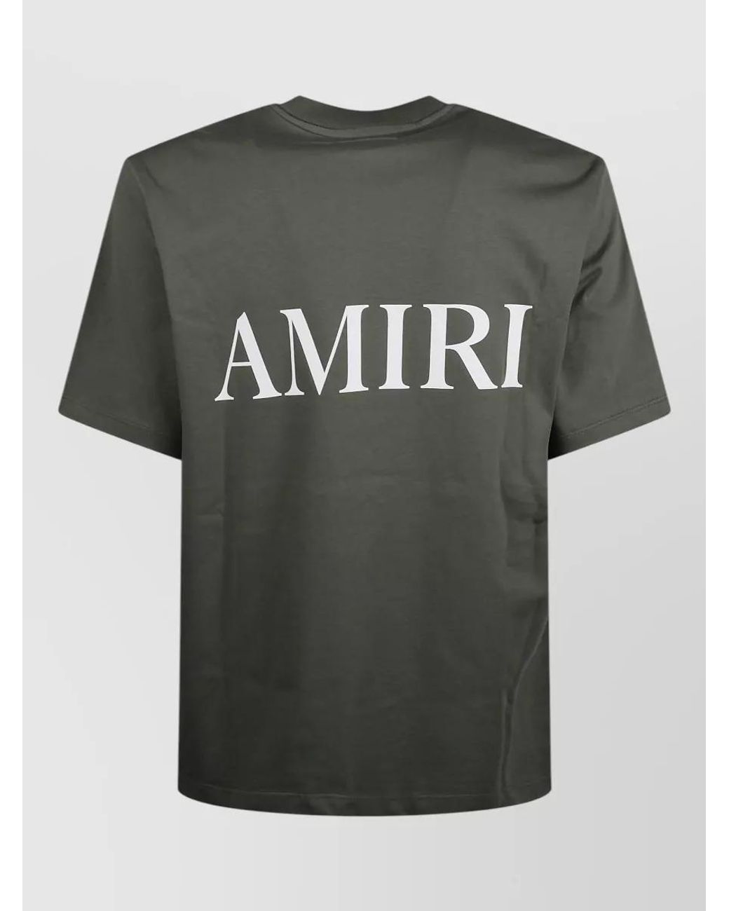 Amiri Green Cotton Logo-Detail Short-Sleeve Crew-Neck T-Shirt for men