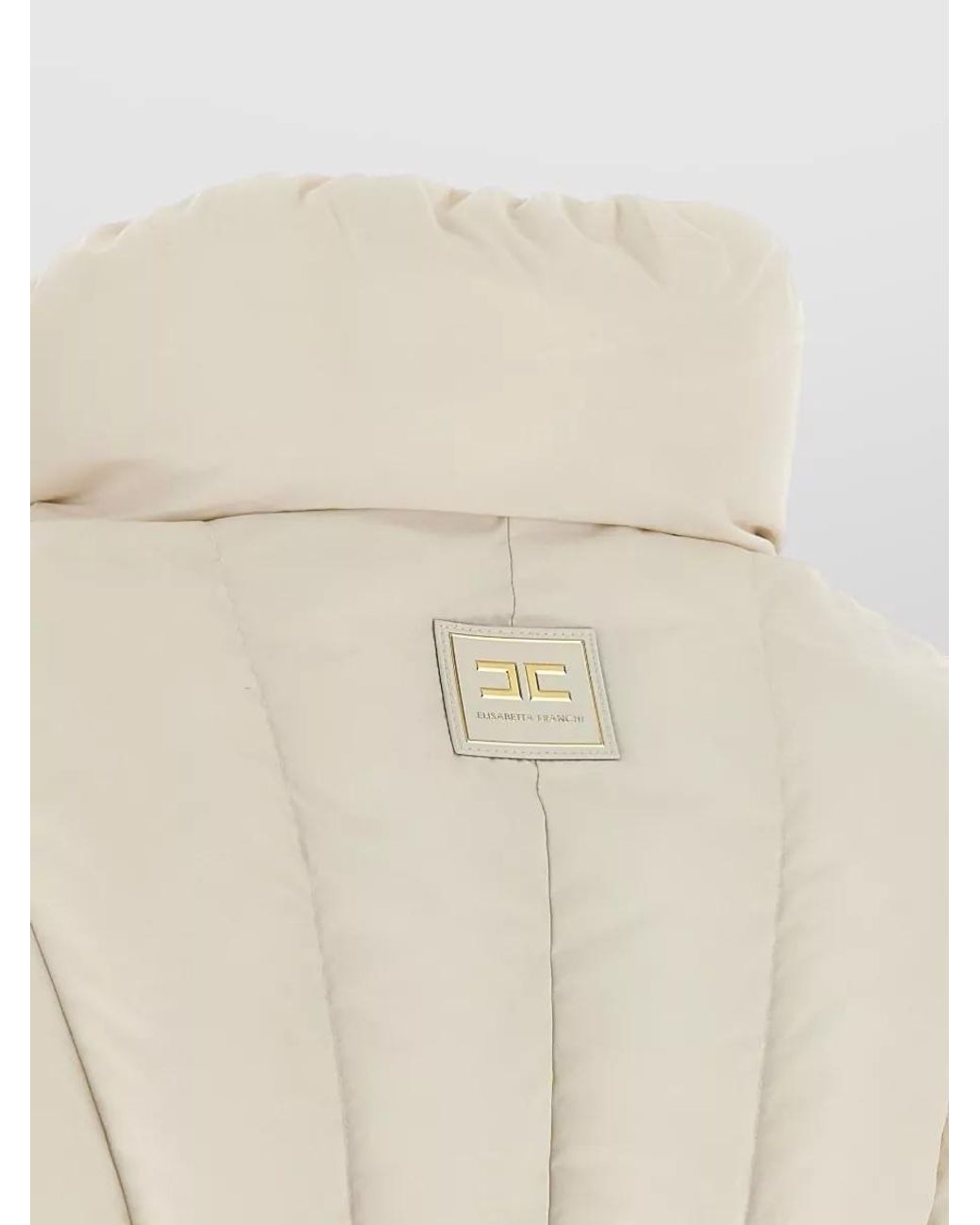 Elisabetta Franchi Natural Quilted Down Parka Coat