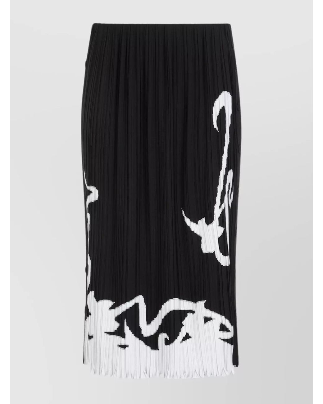 Lanvin Black Pleated Midi Skirt