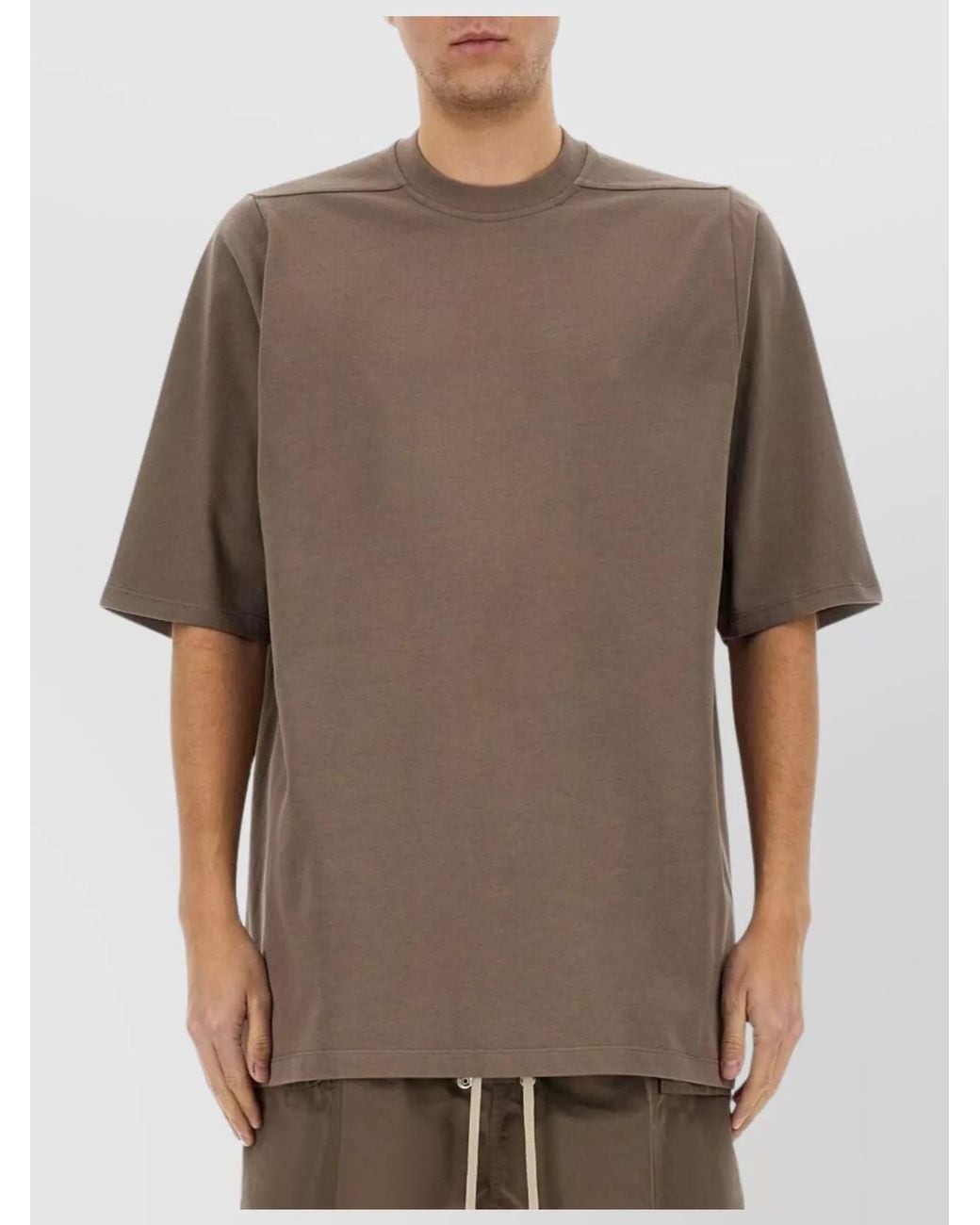 Rick Owens Brown Cotton Oversized T-Shirt for men
