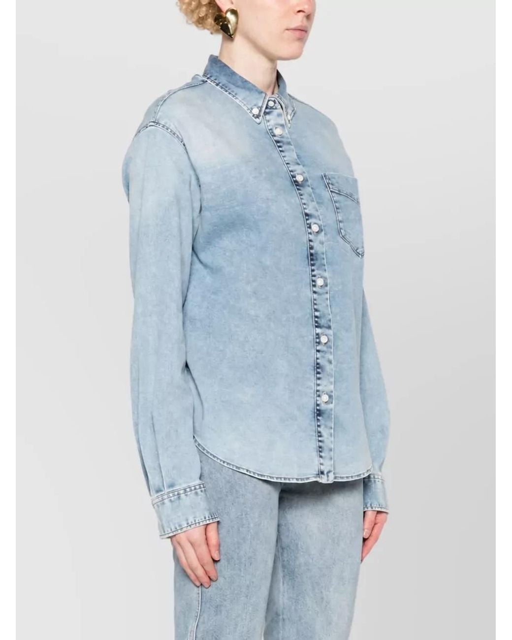 Jacob Cohen Blue Cutout Denim Shirt