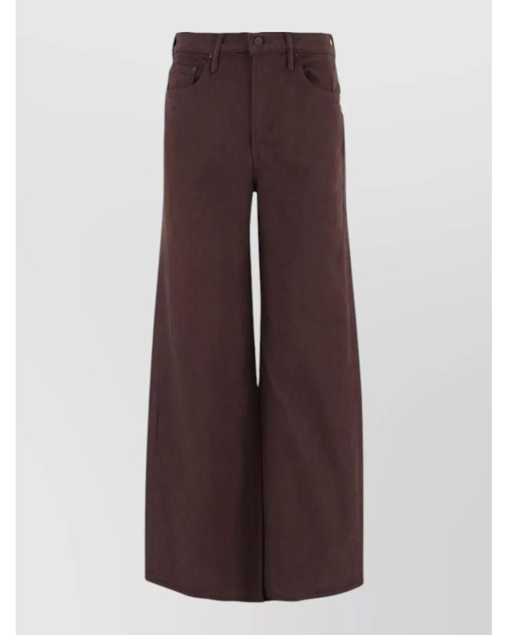 Mother Brown High-Rise Wide-Leg Denim Jeans