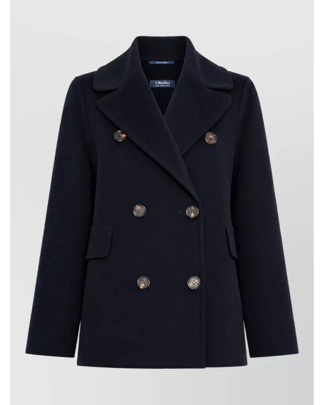 Max Mara Blue Double Breasted Coat