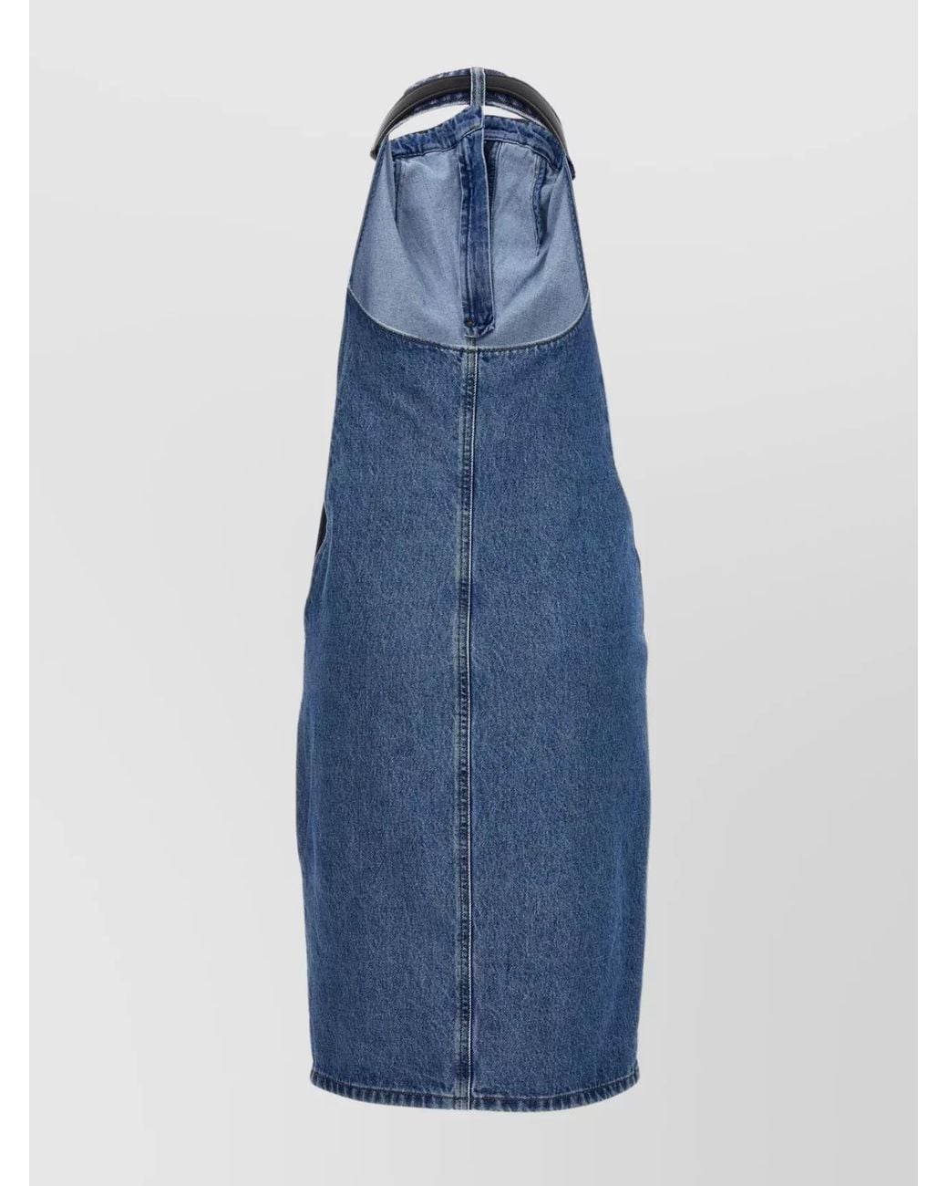 Coperni Blue Halterneck Cotton Midi Dress