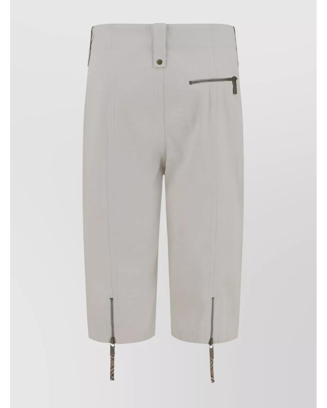 Burberry Gray Cotton Cropped Trousers