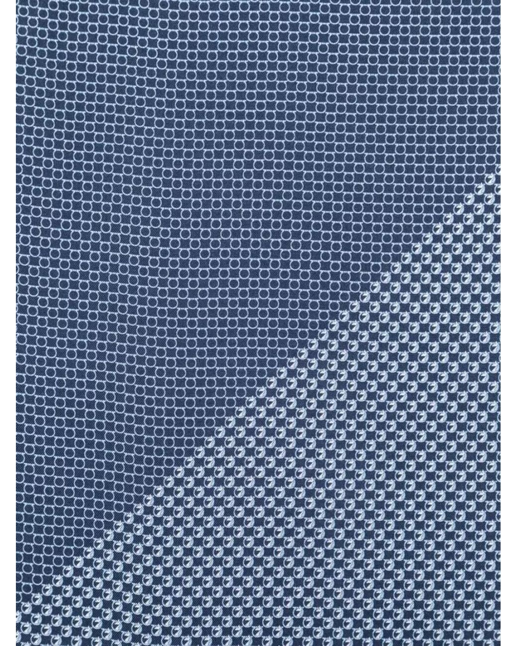 Ferragamo Blue Silk Pocket Square for men