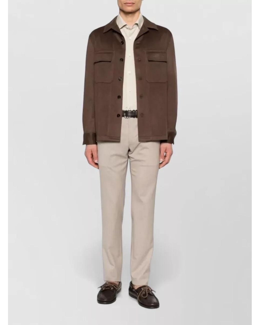 Incotex Natural Virgin Wool Straight-Leg Trousers for men