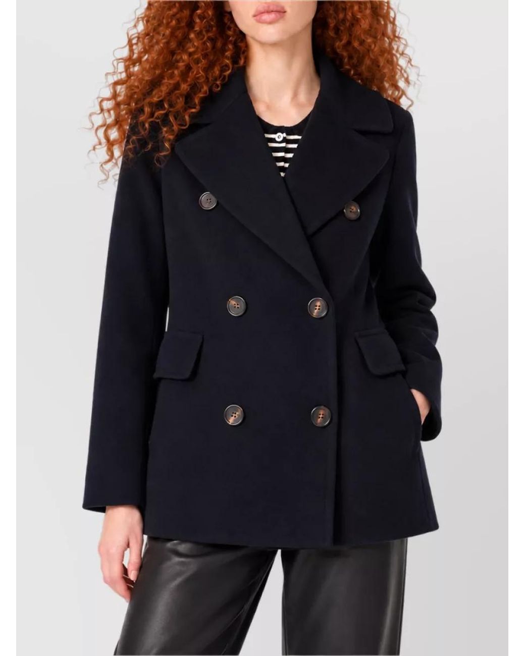 Max Mara Blue Double Breasted Coat