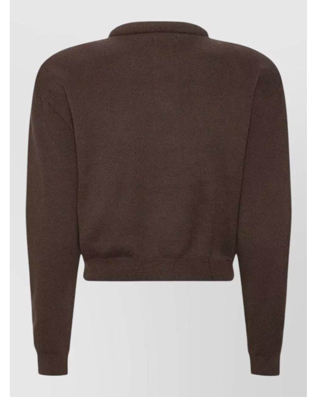 ROTATE BIRGER CHRISTENSEN Brown Ribbed Logo Button Cardigan