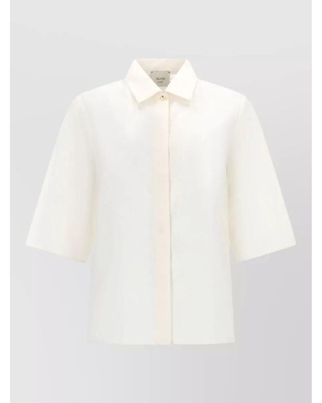 Alysi White Silk Cropped Shirt