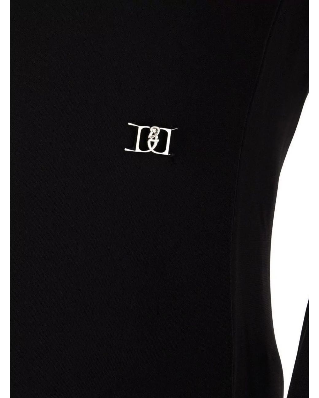 DSquared² Black Viscose V-Neck Mini Dress