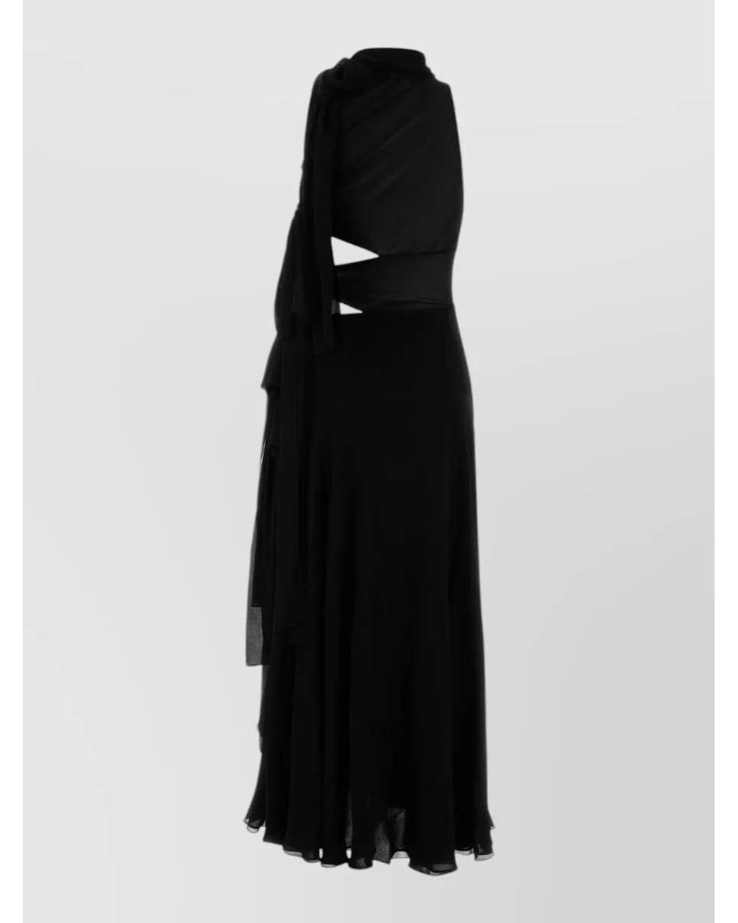 Alaïa Black Georgette Maxi Dress