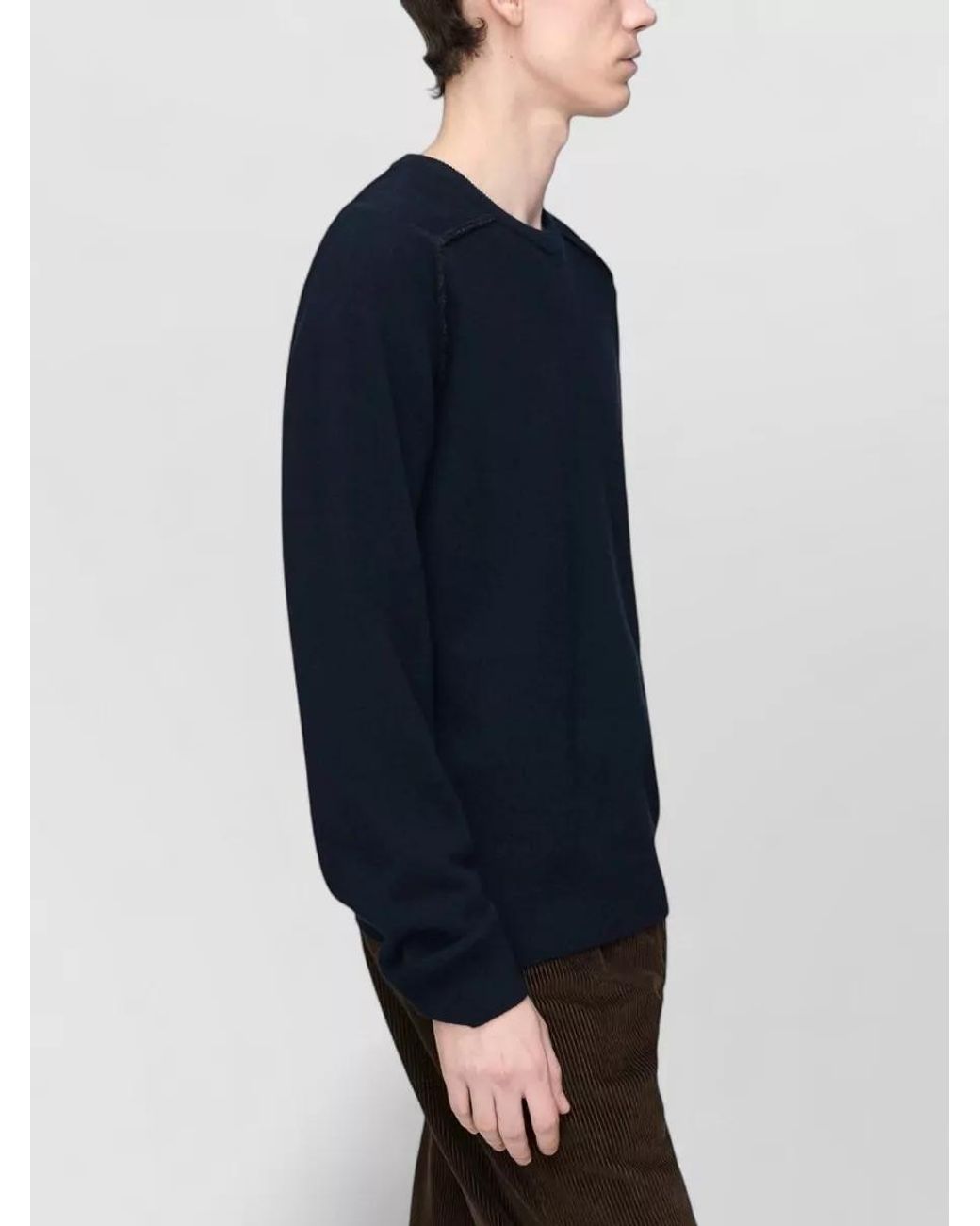 Maison Margiela Blue Wool Crewneck Sweater for men