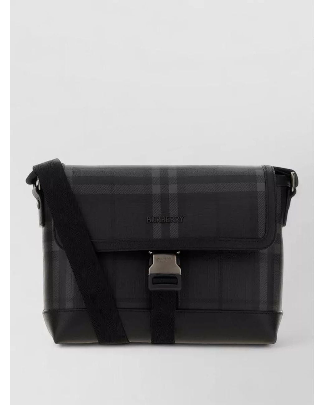 Burberry Black Printed Canvas Small Crossbody Bag for men