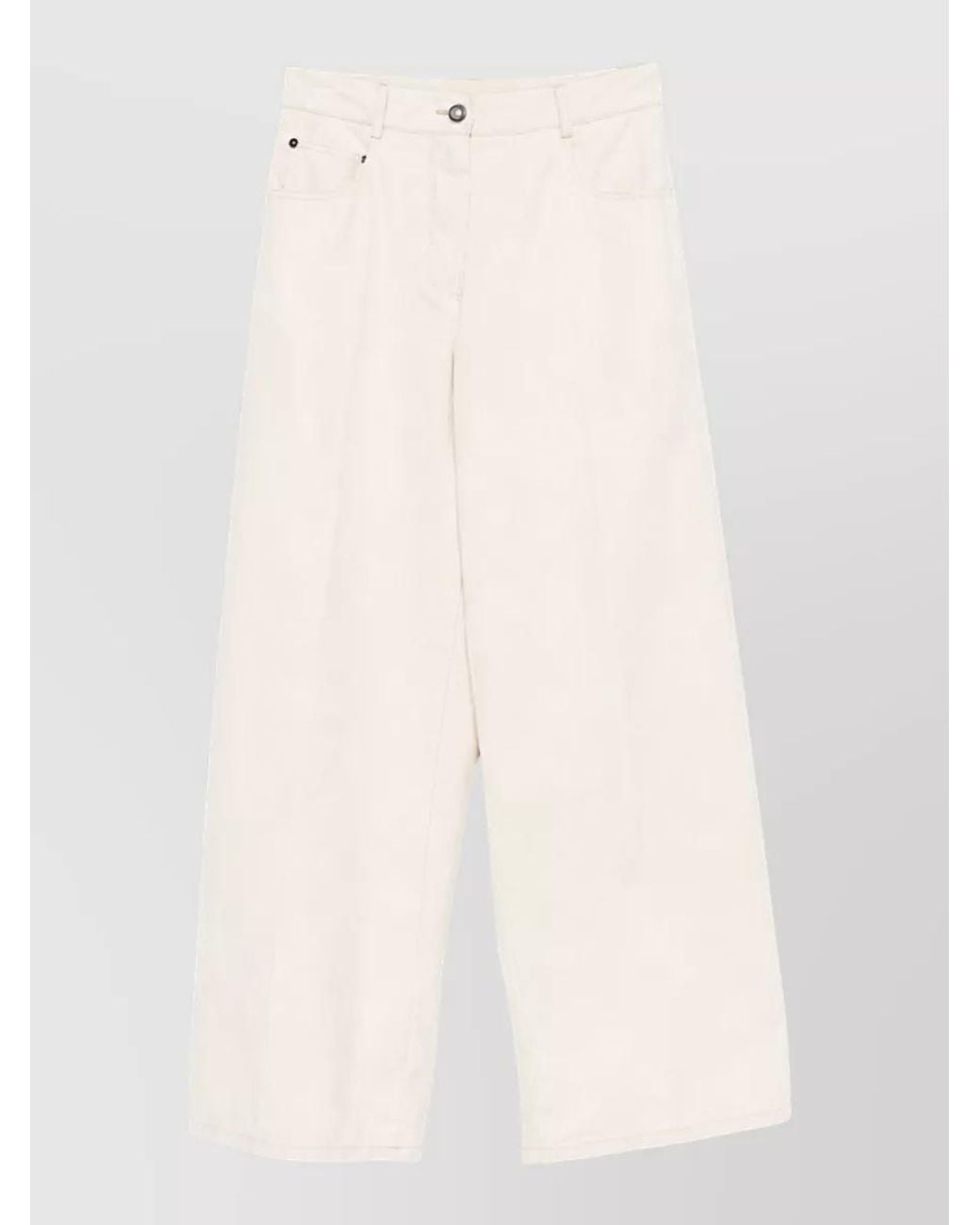 Forte_forte White Denim Wide Leg Jeans