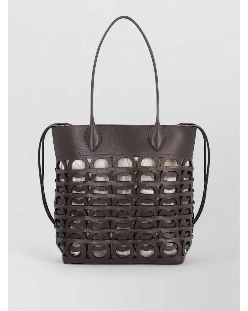 Ferragamo Black Gancini Tote Beach Bag