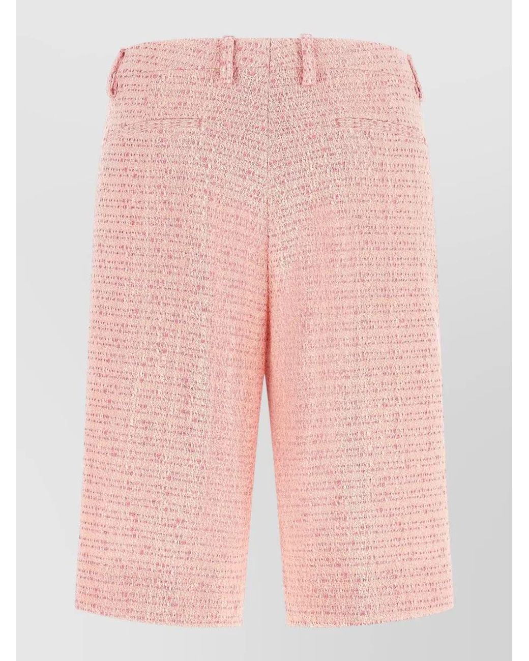 Tagliatore Pink Bouclé Straight-Leg Bermuda Shorts