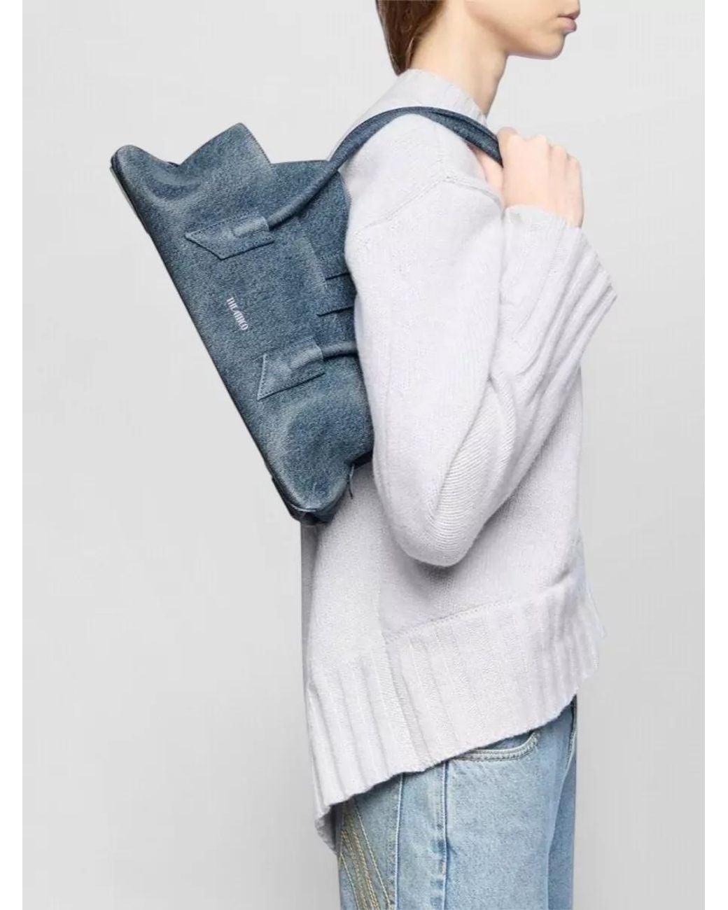 The Attico Blue Small Denim Shoulder Bag