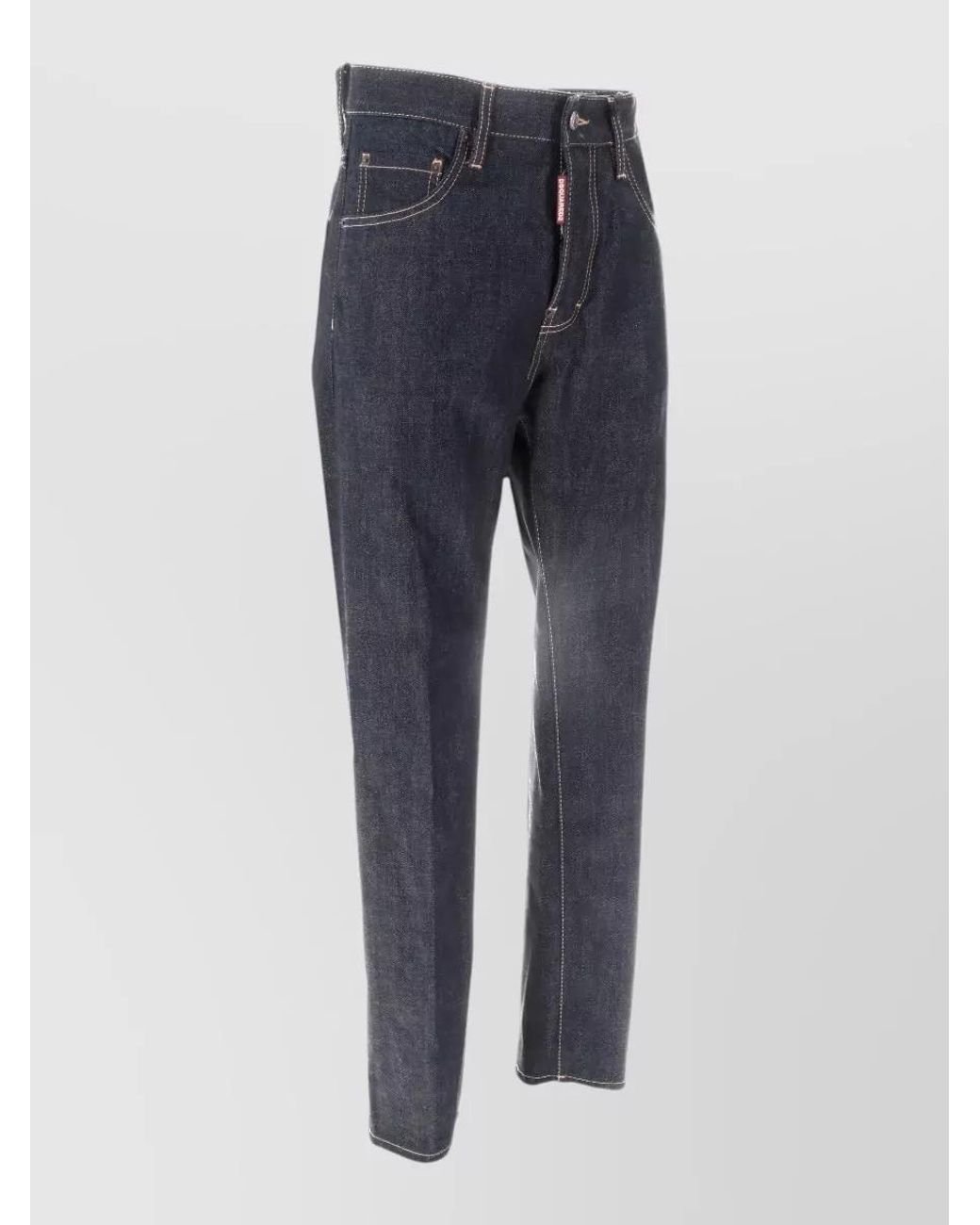 DSquared² Blue Cotton Straight-Leg Trousers for men