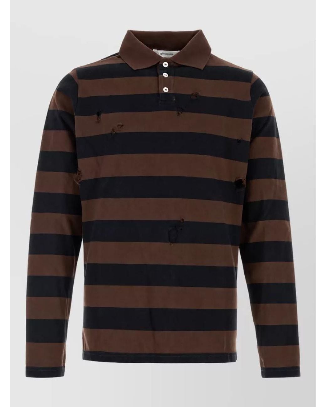 GIMAGUAS Black Embroidered Cotton Polo Shirt