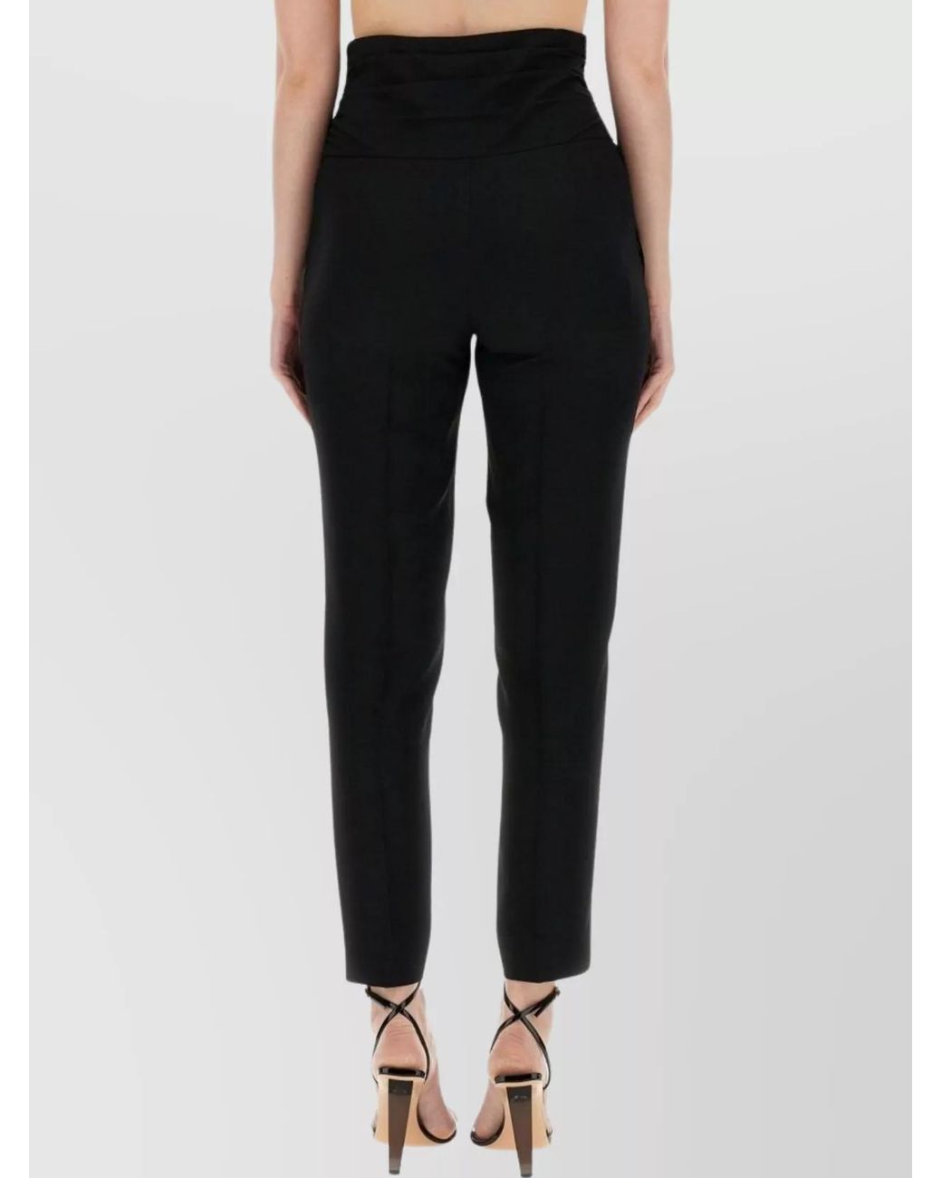 Moschino Black Slim-Fit Trousers With Heart Appliqué