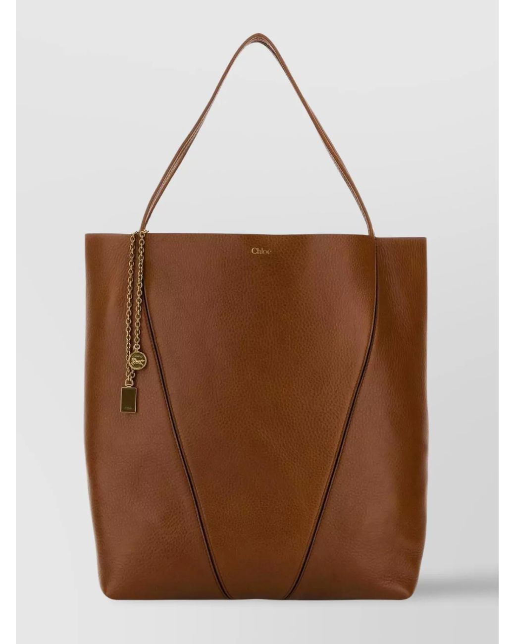 Chloé Brown Spin Large Leather Shoulder Bag