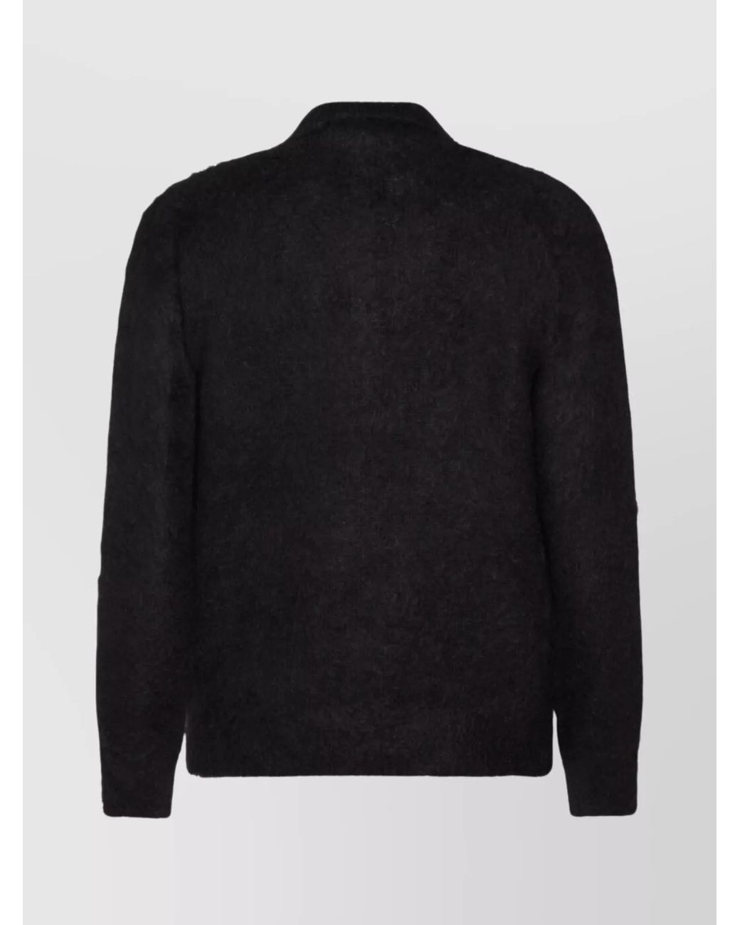 Auralee Black Mohair Long-Sleeve Polo Shirt for men