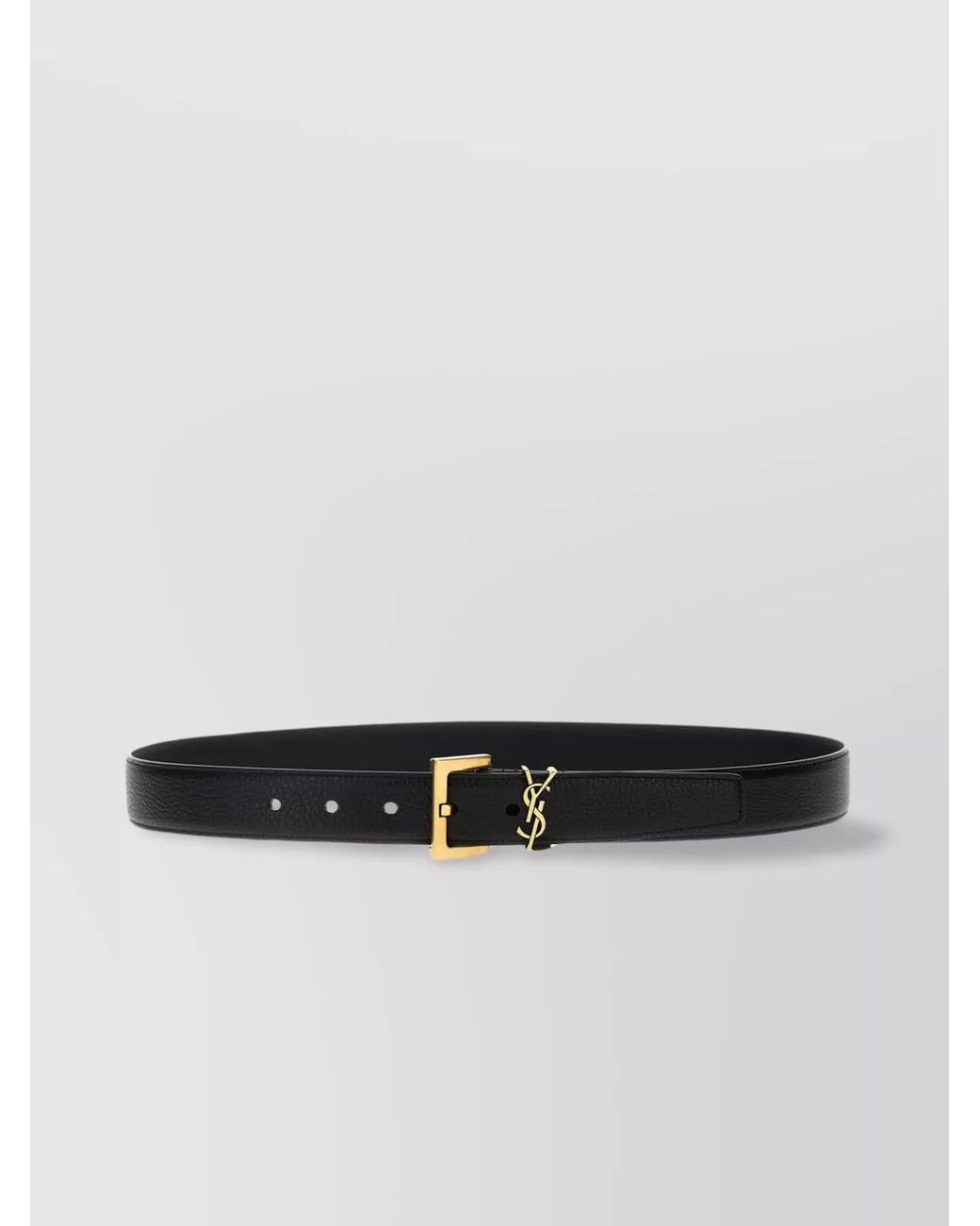 Saint Laurent White Tone Buckle Belt 3Cm