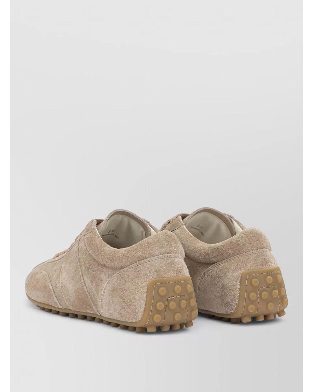 Tod's Natural Leather Lace-Up Sneakers
