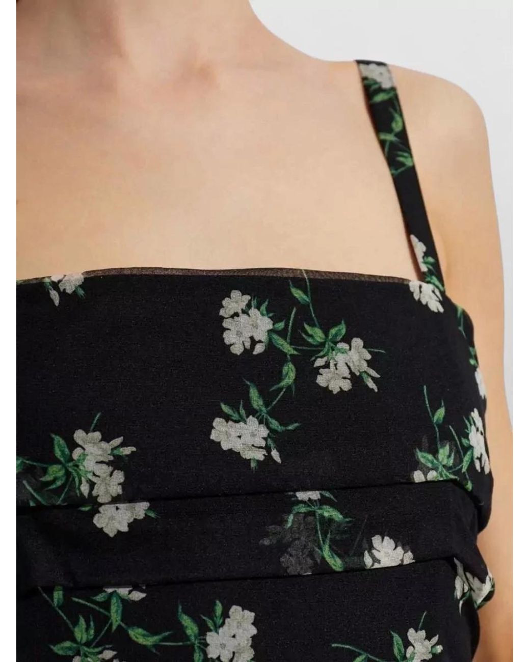 Dolce & Gabbana Black Silk Floral Print Sleeveless Mini Dress
