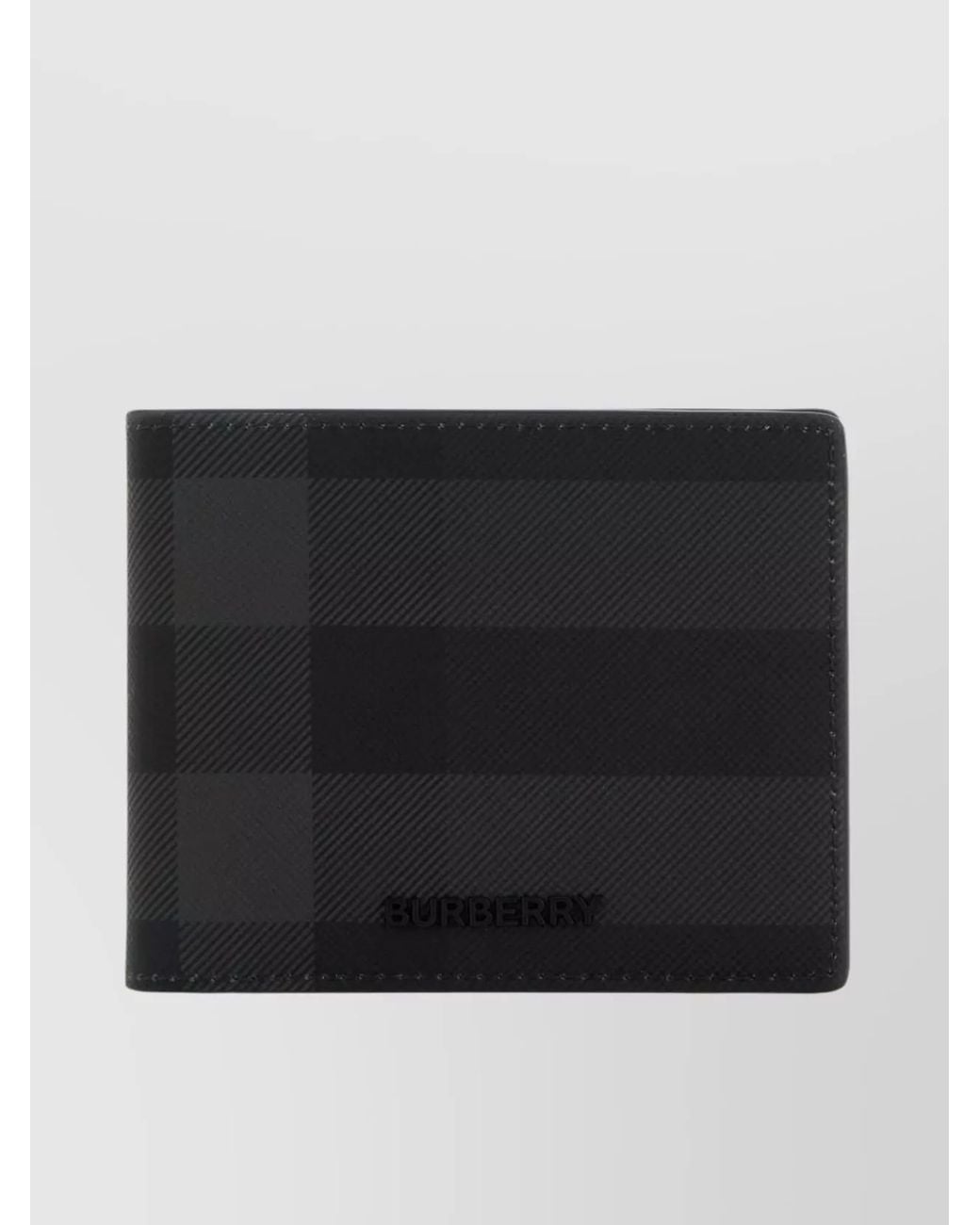 Burberry Black Check Bifold Wallet for men