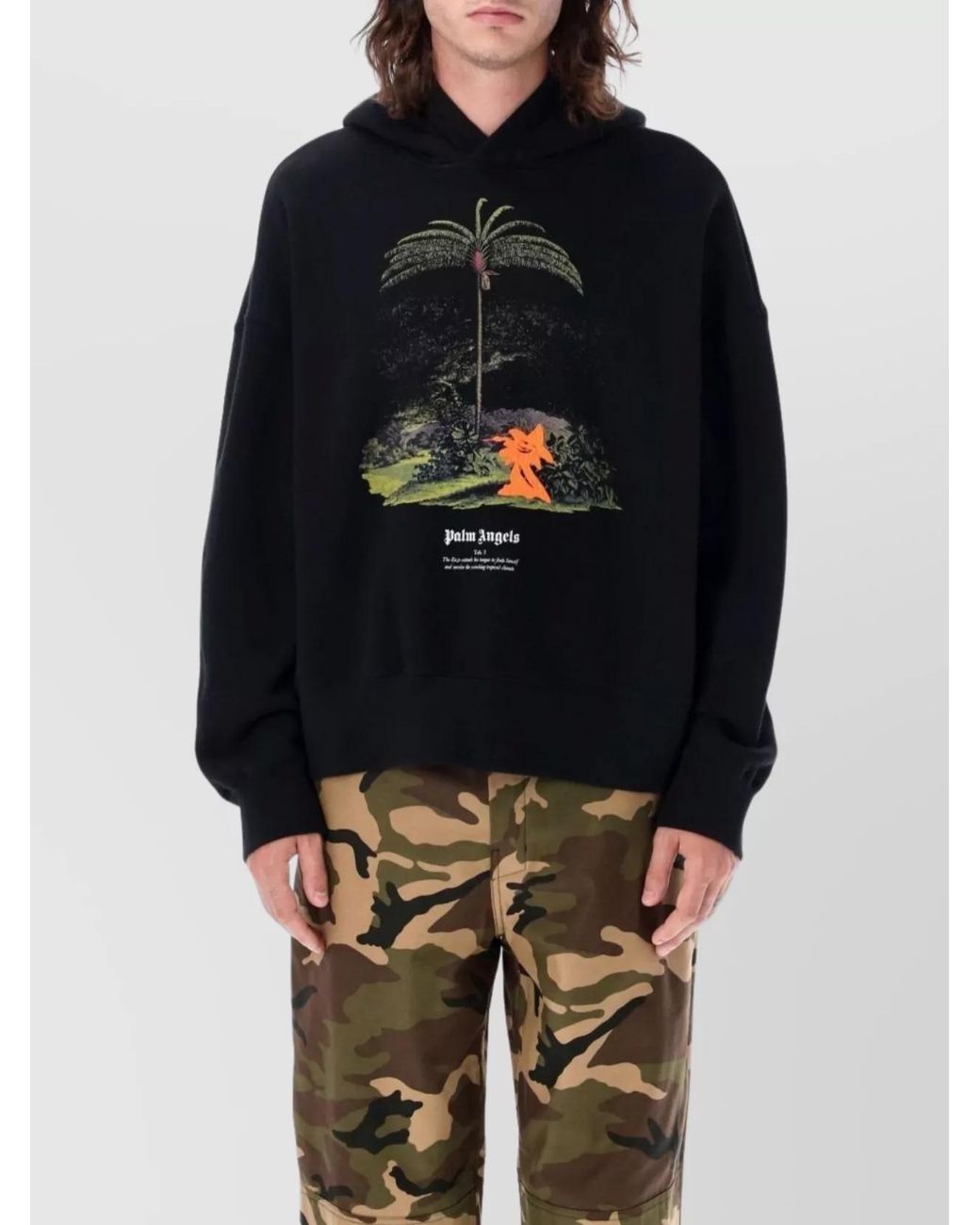 Palm Angels Blue Regular-Fit Hoodie for men