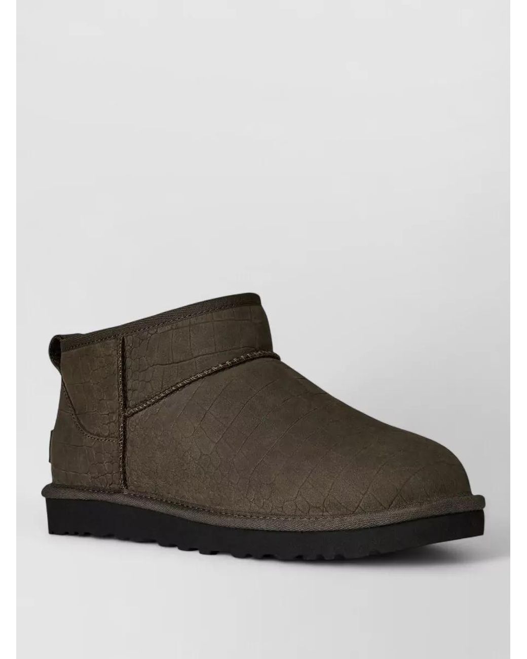 Ugg Brown Leather Classic Ultra Mini Ankle Boots for men