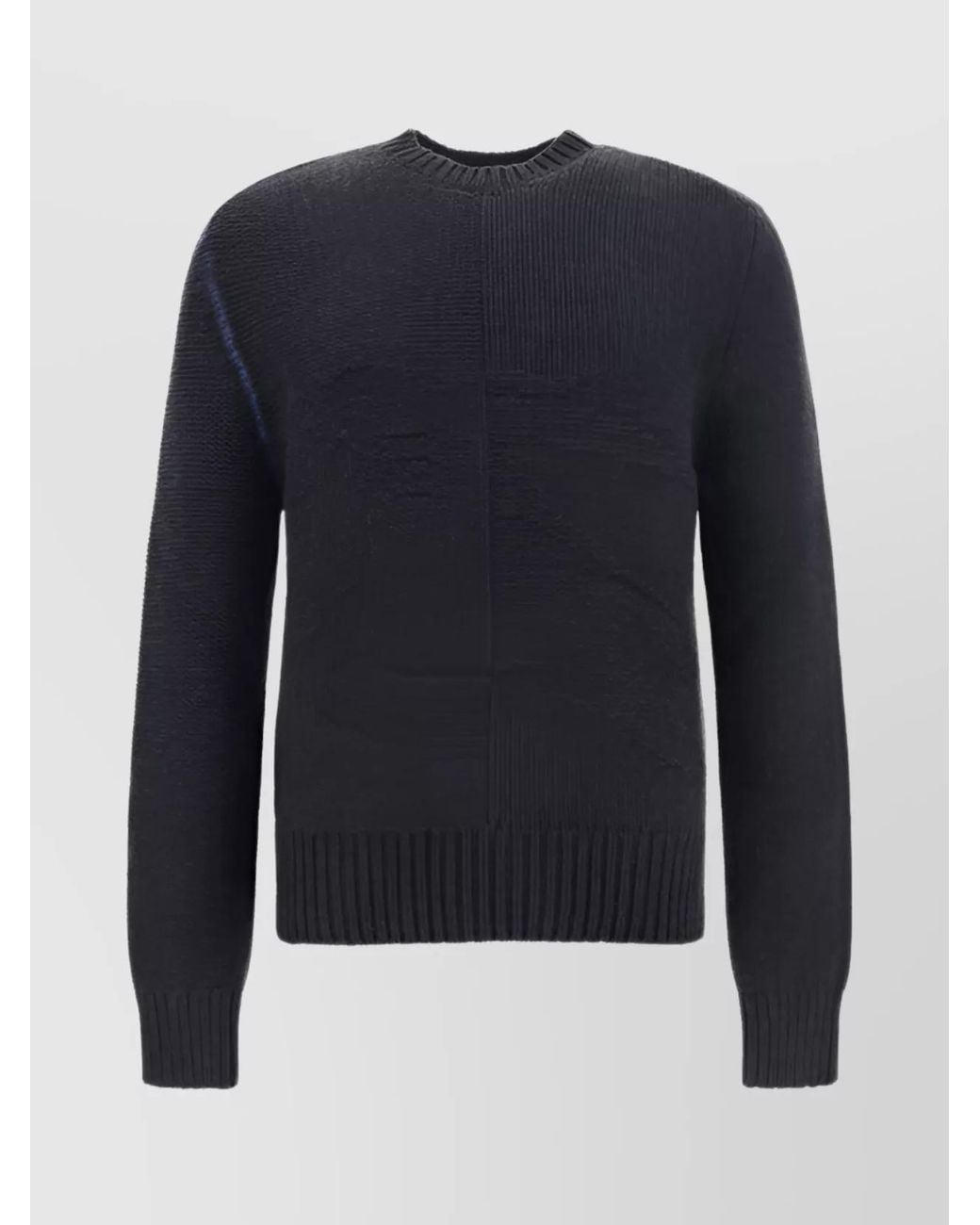 Burberry Blue Cashmere Oversized Crewneck Sweater for men