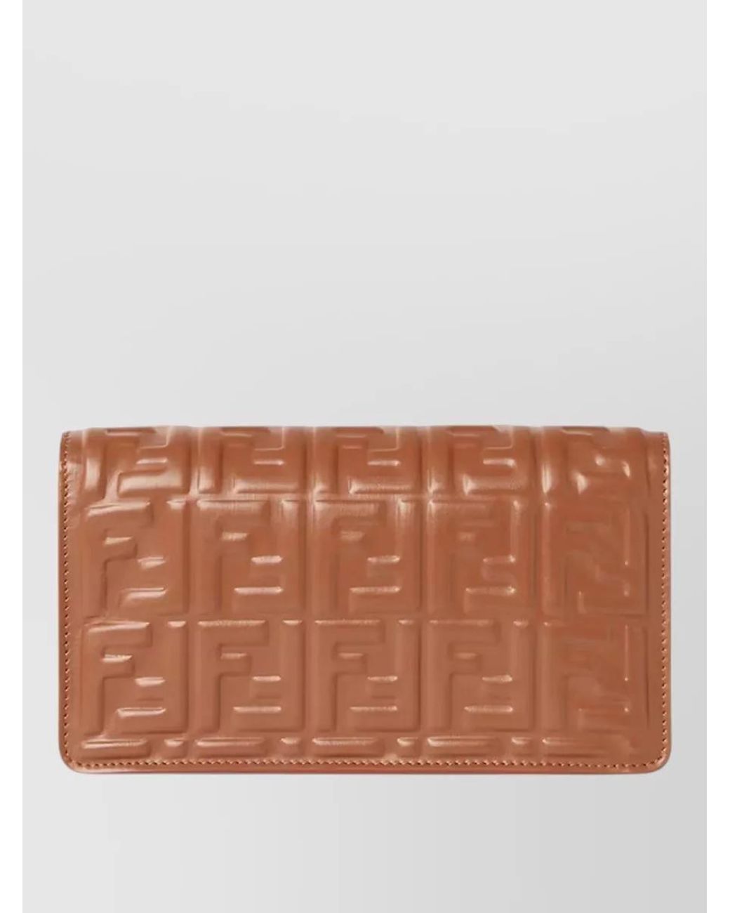 Fendi Brown Leather Chain Wallet