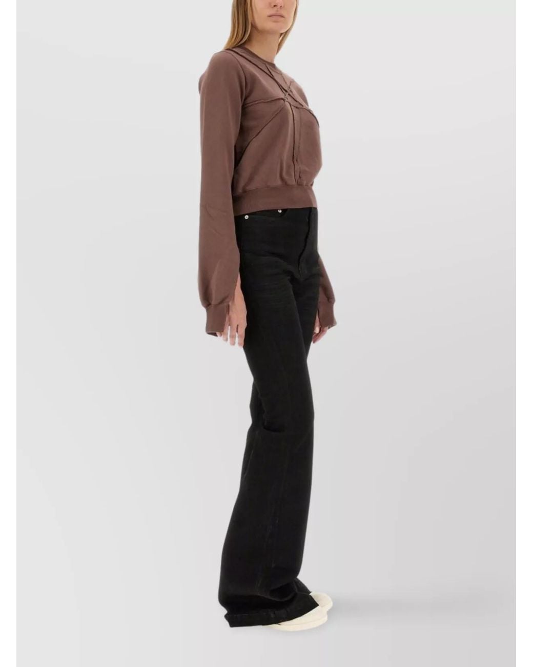 Rick Owens Multicolor Cropped Sweatshirt