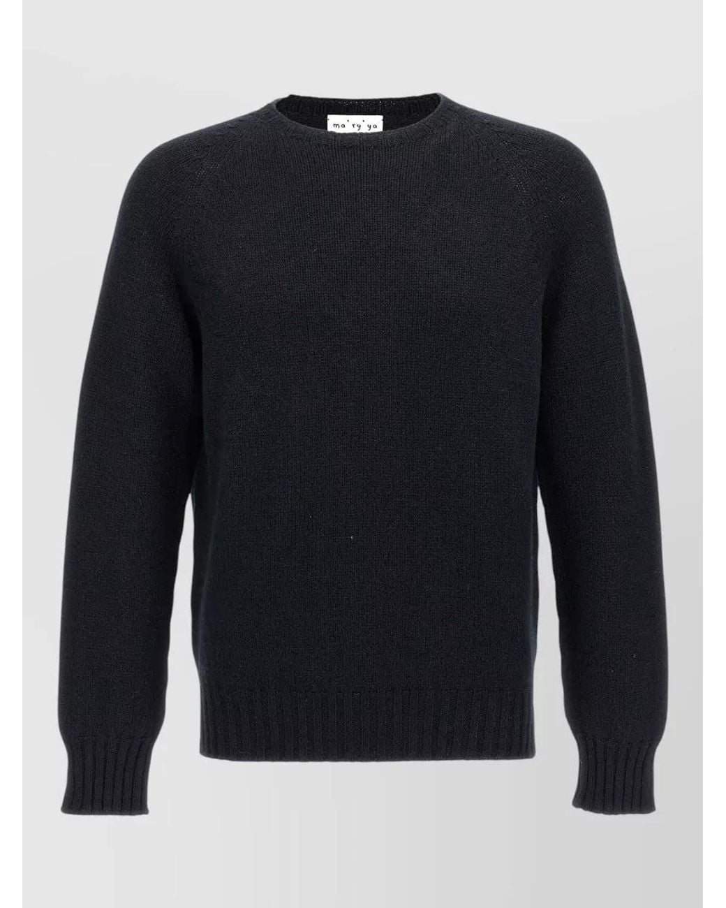 Ma'ry'ya Blue Wool Silk Cashmere Crew-Neck Sweater for men