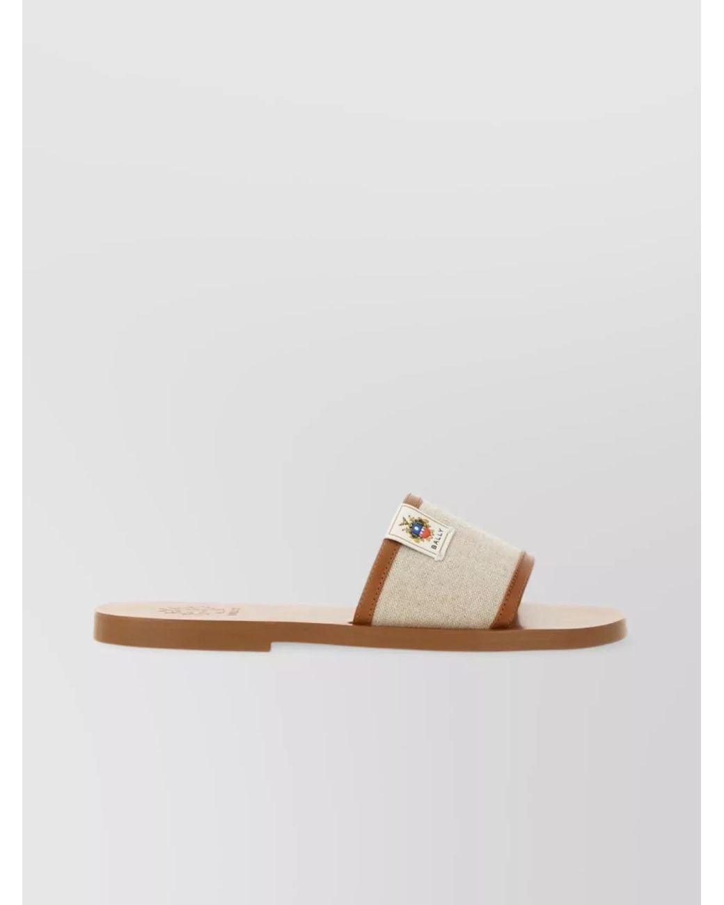 Bally White Leather Slide Sandals