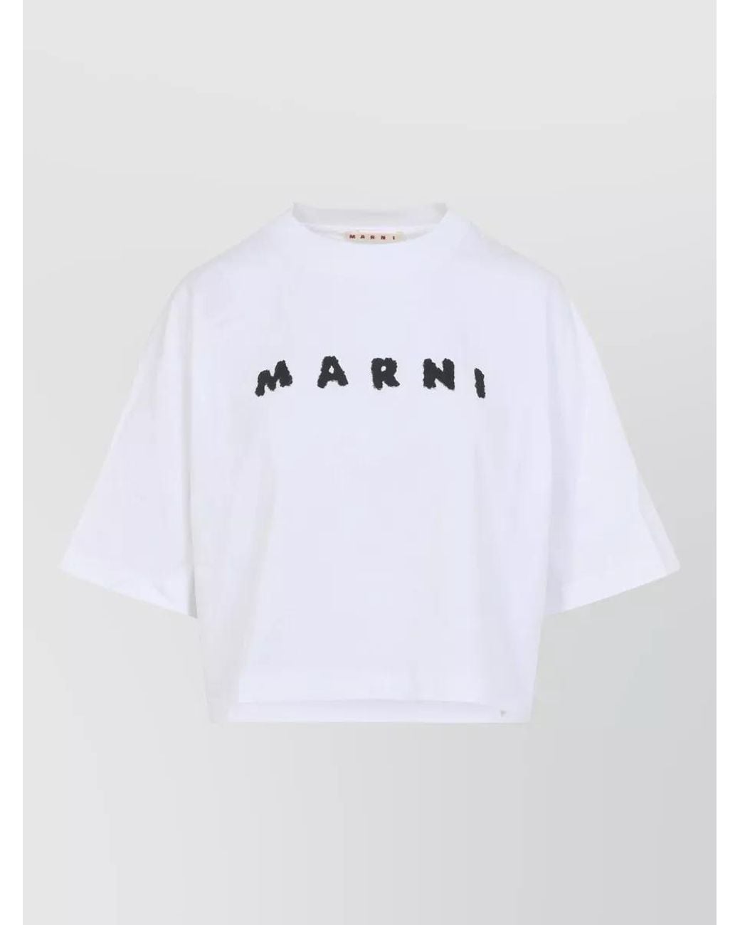 Marni White Oversized Cotton Logo-Print T-Shirt
