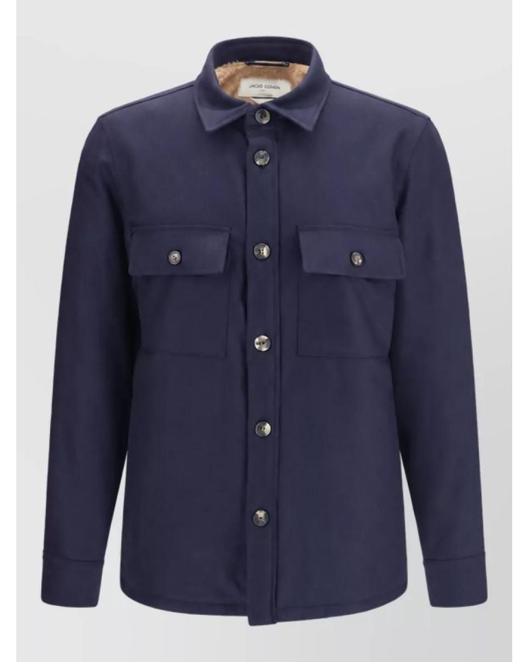 Jacob Cohen Blue Wool Faux Fur Lined Jacket for men