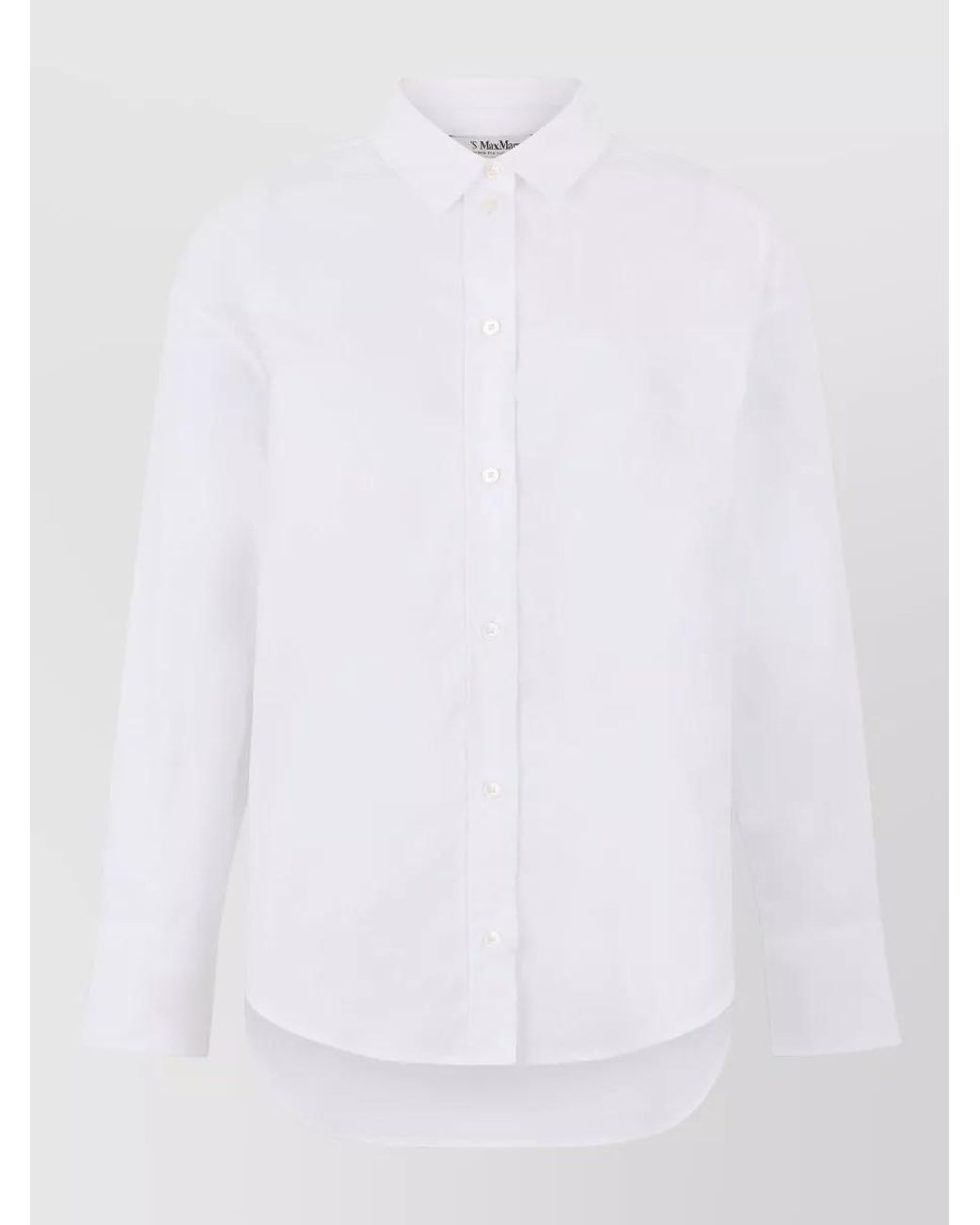 Max Mara White Cotton Long-Sleeve Shirt