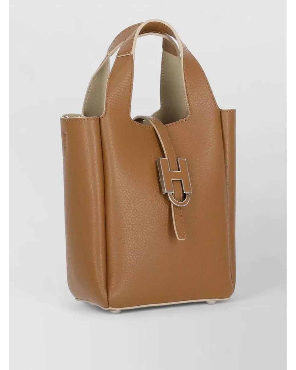 Hogan Brown H-Bag Leather Tote Bag
