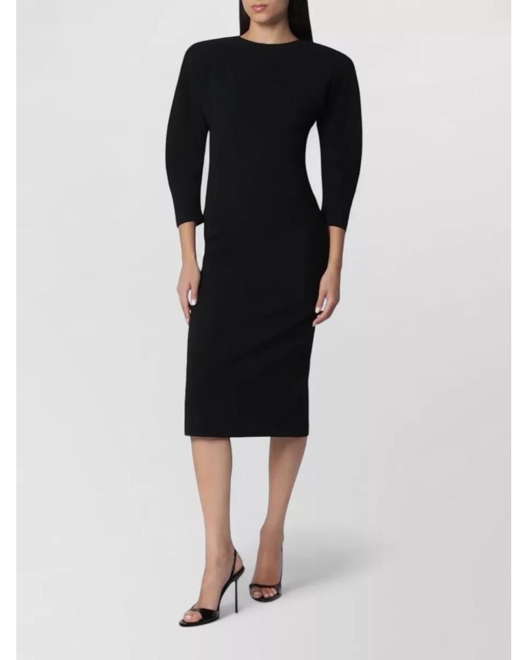 ANDAMANE Black Midi Dress