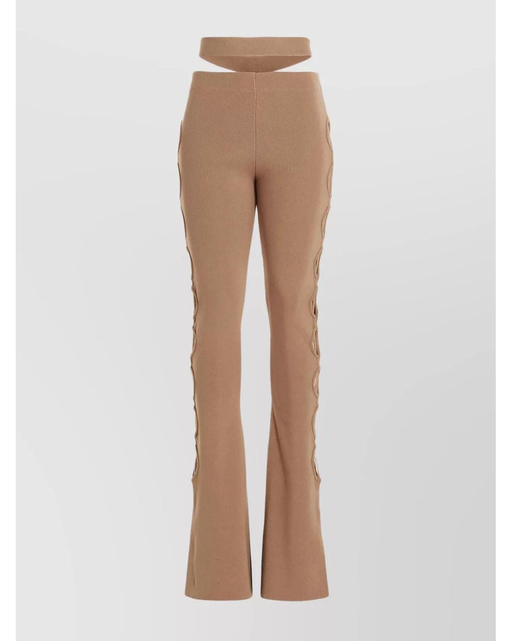 ANDREADAMO Natural Cutout Flared Trousers