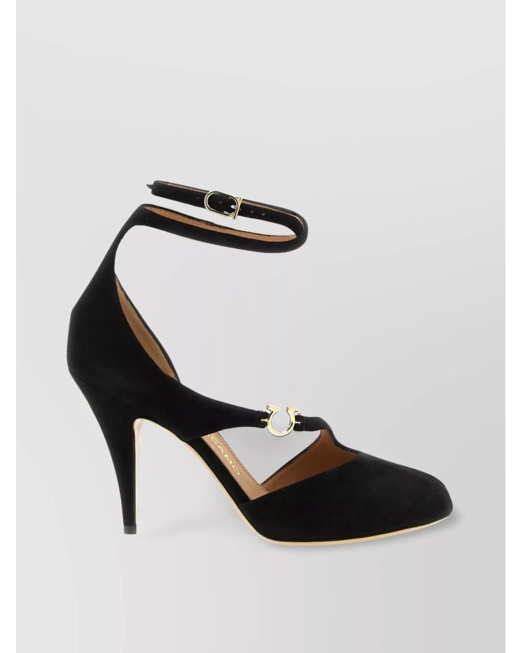 Ferragamo Black Leather Molly Sandals