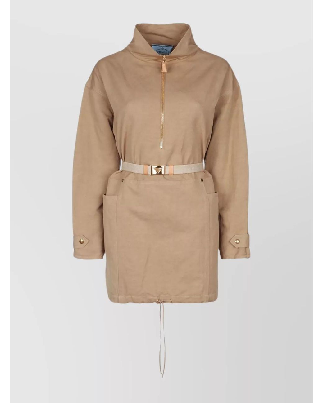 Prada Natural Linen-Blend Dress